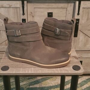 Green UGG ankle suede boots